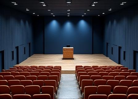 Professional conference hall with modern seating