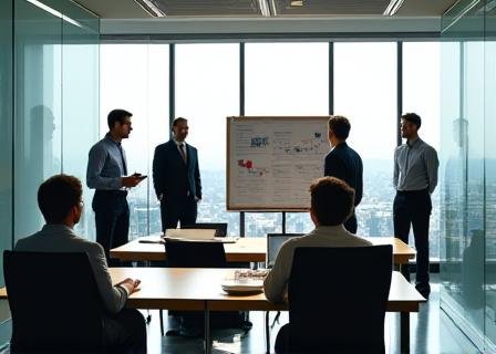 Group of professionals in a collaborative financial workshop